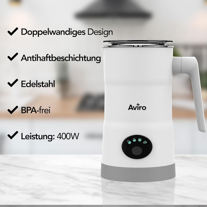 Brixy 4 in 1 Elektrischer Milchaufschäumer - 350 ml - Aufschäumen und Erhitzen - Cappuccino - Spülma