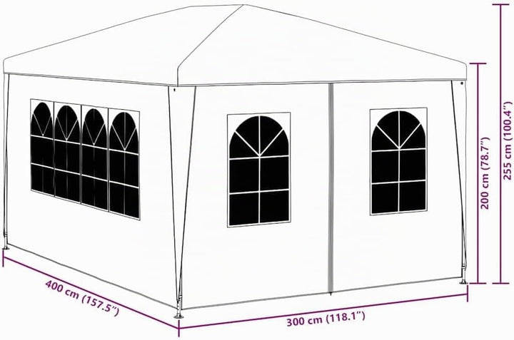 vidaXL Gartenzelt 3x12m Partyzelt Pavillon Festzelt Gartenpavillon Weiss/Blau 3 x 4 m Weiss, 3 x 4 m