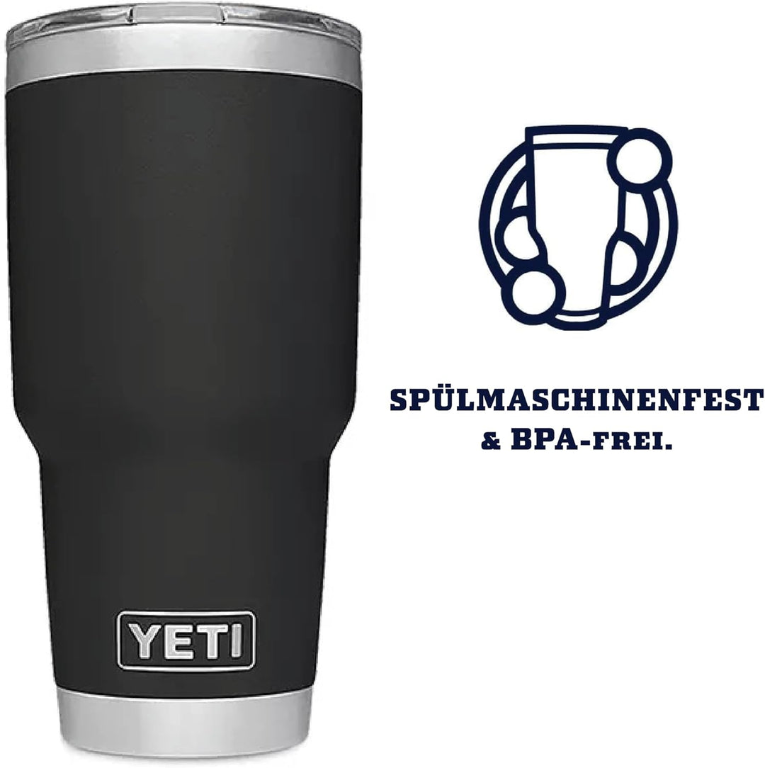 YETI Rambler, Edelstahl, Becher, Black, 30oz (887ml), Black