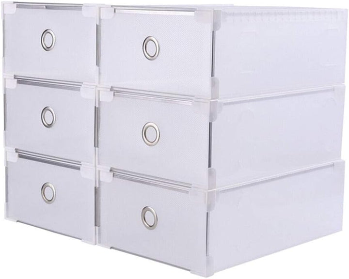 RainWeel Schuhkarton, 20x Schuhaufbewahrung Schuhbox Transparent Schuhkasten Schublade Stapelbar Mit