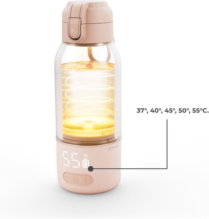 Kinderkraft GAJA Mobiler Flaschenwärmer 2-in-1 Thermoskanne 500 ml, erwärmt Milch in 120 Sekunden, 5