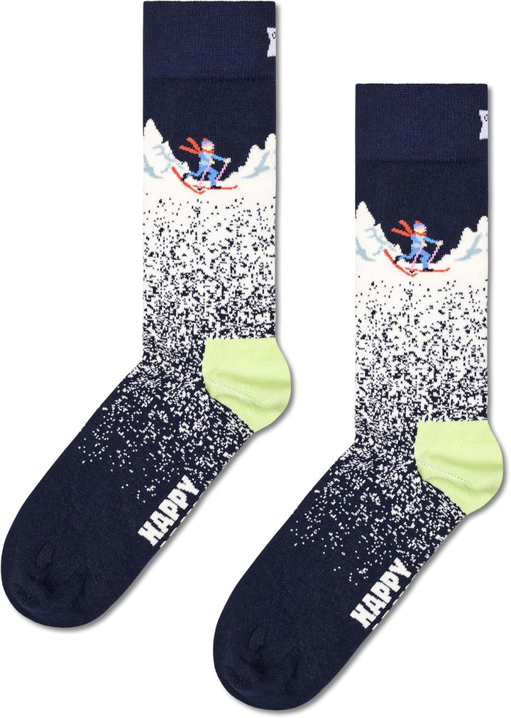Happy Socks Weihnachtssocken – Feiertags-Baumwollsocken in lustigen Geschenkboxen – Schneemann- und