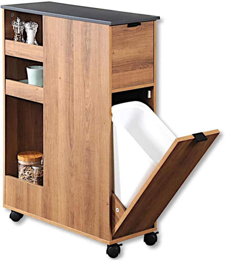 KESPER Nischenregal 24851-13 Spanplatte Holzdekor mit Lenkrollen/Servierwagen