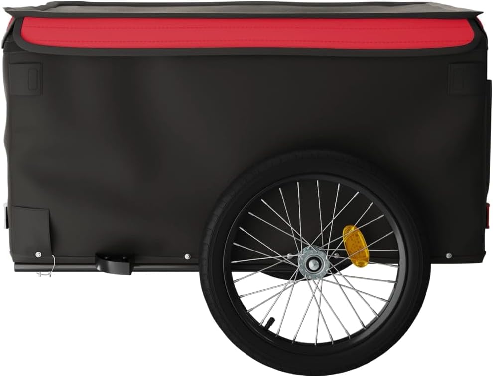 vidaXL Lastenanhänger Fahrrad Fahrradanhänger Transportanhänger Anhänger Eisen 134 x 69 x 59 cm Rot,