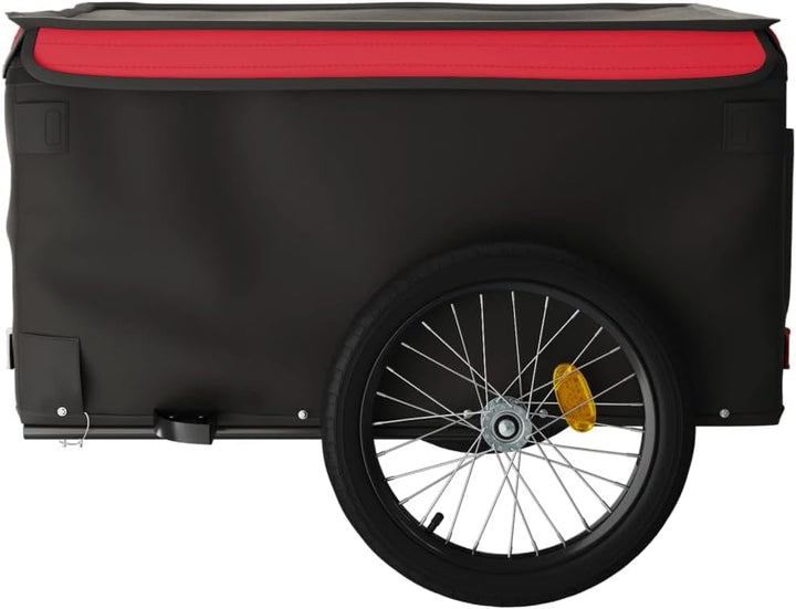 vidaXL Lastenanhänger Fahrrad Fahrradanhänger Transportanhänger Anhänger Eisen 134 x 69 x 59 cm Rot,