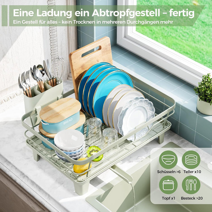 Urackify Abtropfgestell Geschirr, Geschirrständer Feather-soft Green, Feather-soft Green