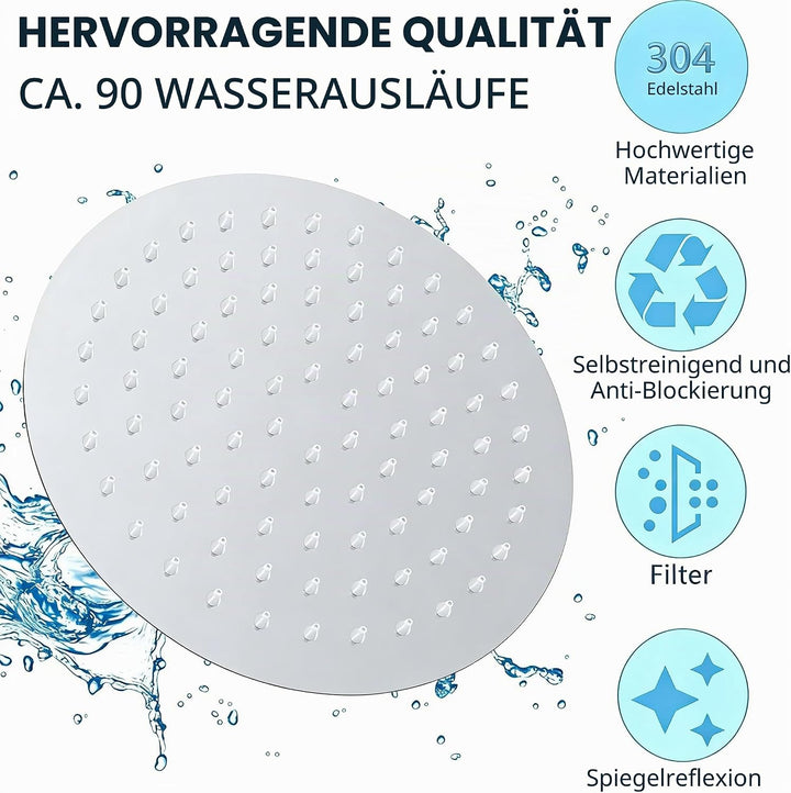 Artikelname: alcachofa de la Ducha Feste runde Duschköpfe aus Edelstahl 304, 10 Zoll ultradünne Dusc