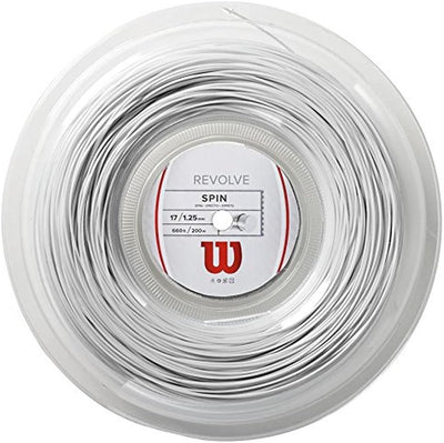 Wilson Unisex Tennissaite Revolve 200 Meter Rolle 1,25 mm Weiss, 200 Meter Rolle 1,25 mm Weiss