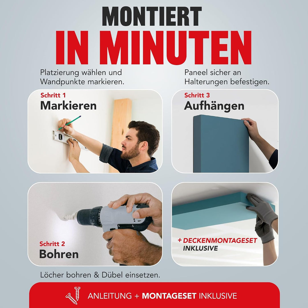 Addictive Sound Schalldämmung Wand 50x50x11 cm Premium - Akustikpaneele Wand - Schallabsorber Bild -