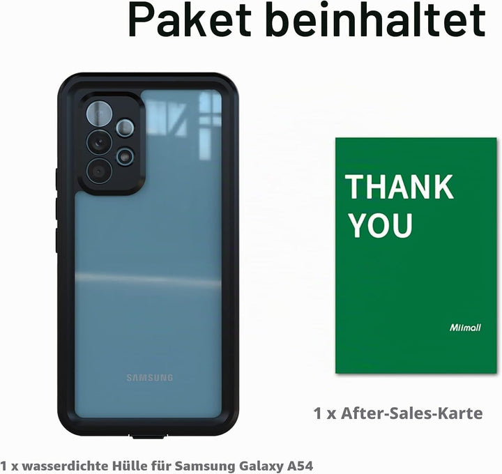 Miimall IP68 Wasserdicht Handyhülle Kompatibel mit Samsung Galaxy A54 Hülle, Galaxy A54 Hülle mit Di