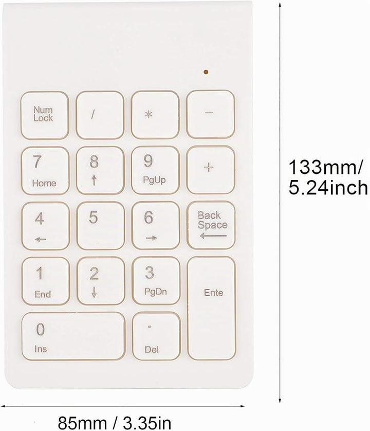 Drahtlose Nummernblöcke, Ergonomischer Nummernblock Numpad 18 Tasten Tragbare 2,4-GHz-USB-Finanzbuch