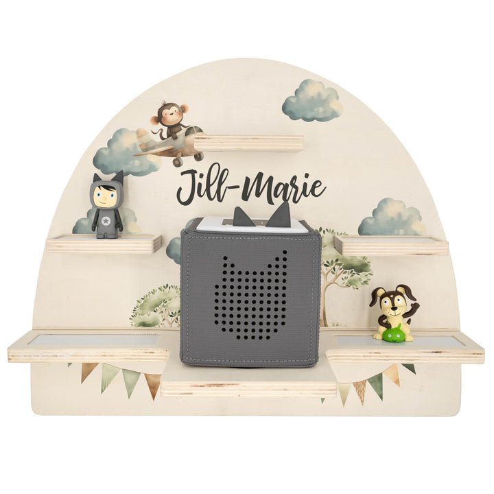 Geschenkfreude Personalisiertes Toniebox Regal für Kinderzimmer - Kinder Wandregal für Tonie Hörfigu
