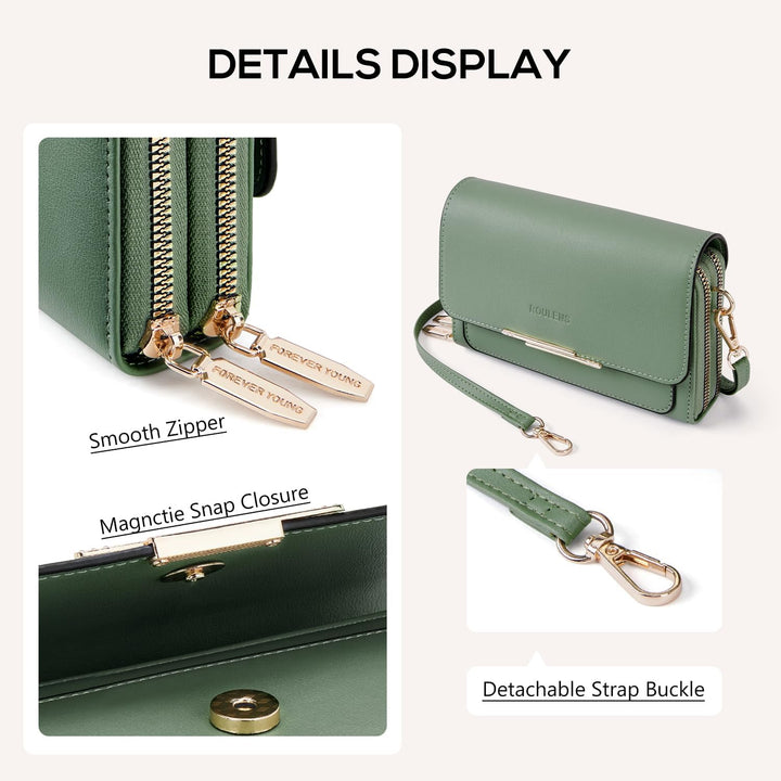 Roulens Klein Handy Umhängetasche,Damen Kleine Umhängetasche,PU Leder Crossbody Schultertasche Reise