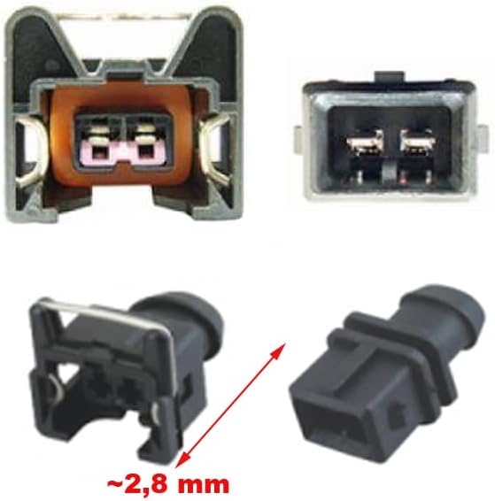 Greenspirits KFZ Ersatz Stecker – Einspritzdüse Benziner – Bosch EV1 Short (4 x Set) 1287013003, 1 2
