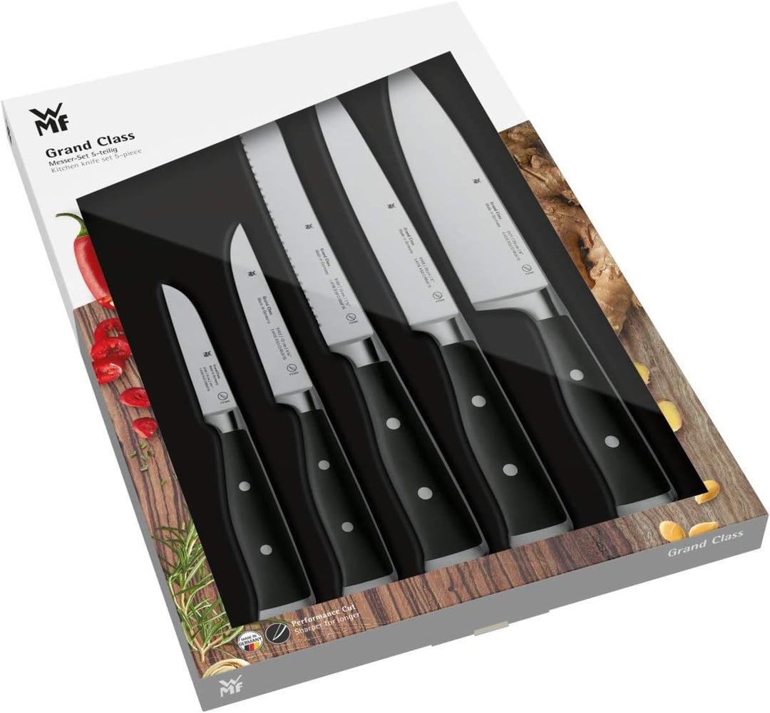 WMF Grand Class Messerset 5teilig, Made in Germany, 5 Messer geschmiedet, Küchenmesser, Performance