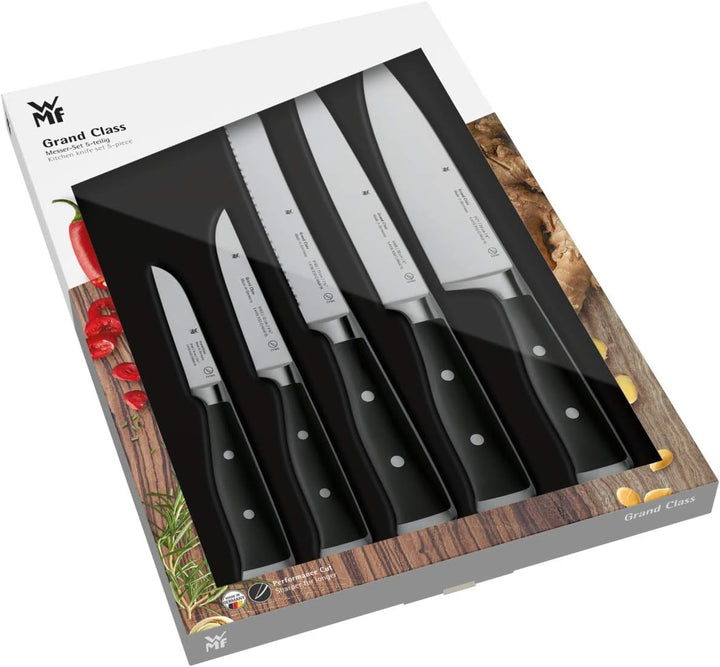 WMF Grand Class Messerset 5teilig, Made in Germany, 5 Messer geschmiedet, Küchenmesser, Performance