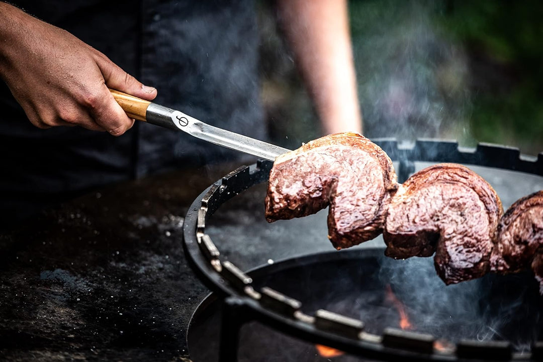 Forged Churrasco Grillspiesse 50cm, Olivenholz griff, Edelstahl, V-Form 50.0 Zentimeter, 50.0 Zentim