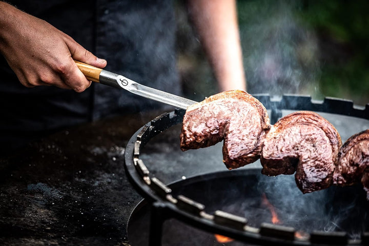 Forged Churrasco Grillspiesse 50cm, Olivenholz griff, Edelstahl, V-Form 50.0 Zentimeter, 50.0 Zentim