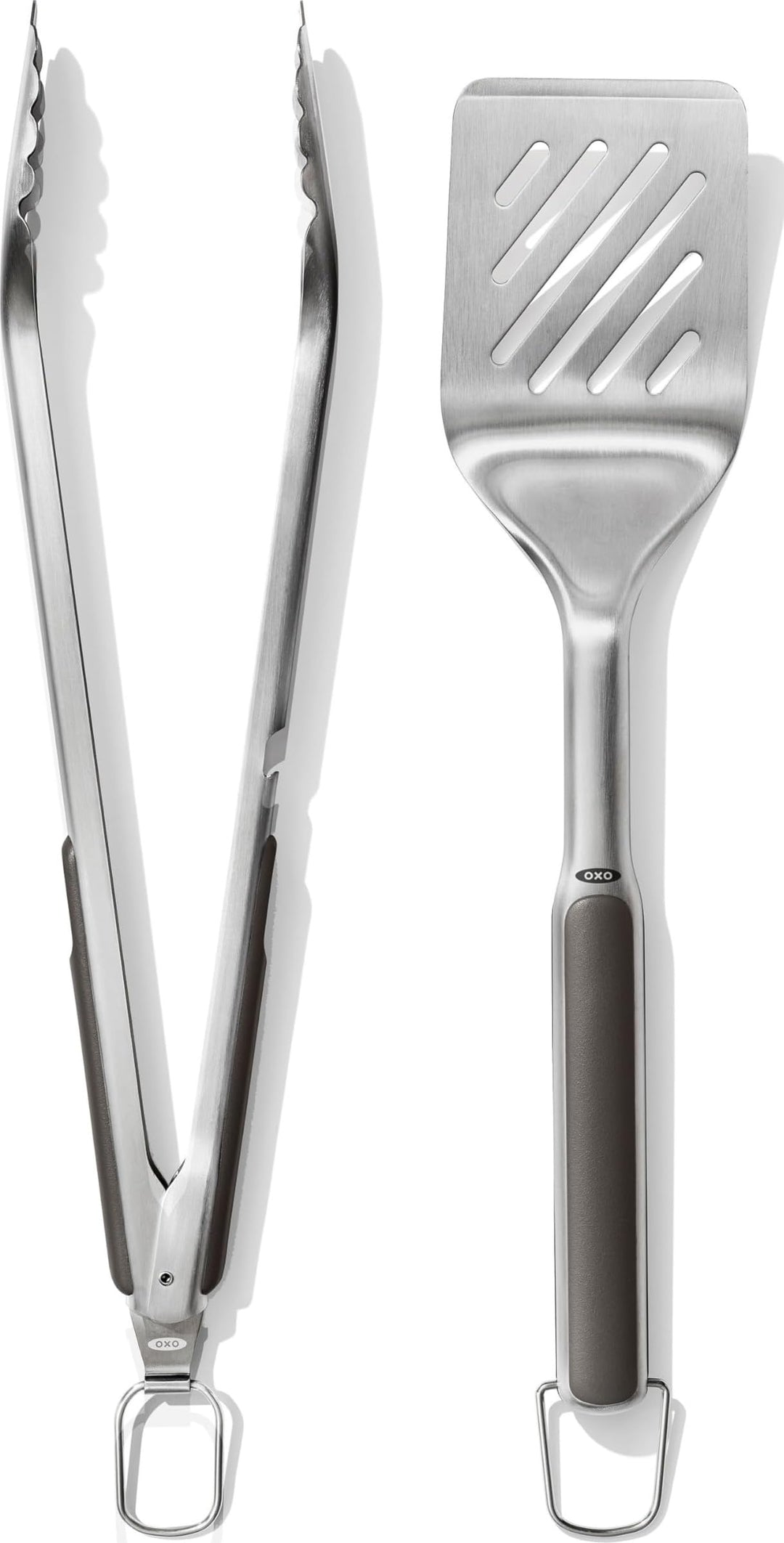 OXO Good Grips Set aus Wender und Zange zum Grillen – spülmaschinenfestes Grillzangen-Set mit Fleisc
