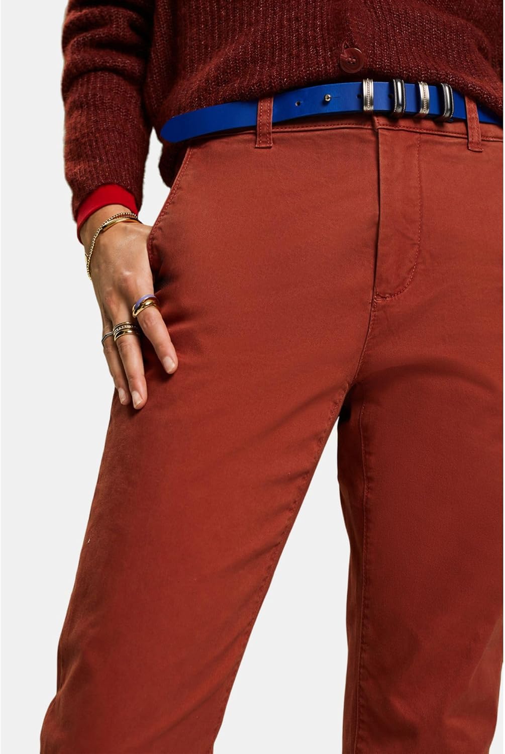 Esprit Damen Sommer Chino Hose 30W / 30L 220/Rust Brown, 30W / 30L 220/Rust Brown