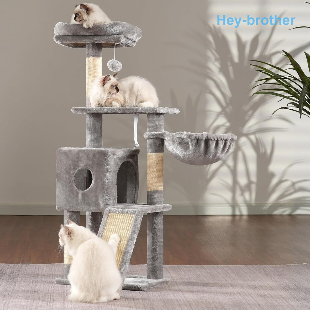 Hey-brother Kratzbaum, 108cm Indoor Katzenbaum, mehrstöckiger Katzenkratzbaum für Kätzchen, mit Krat