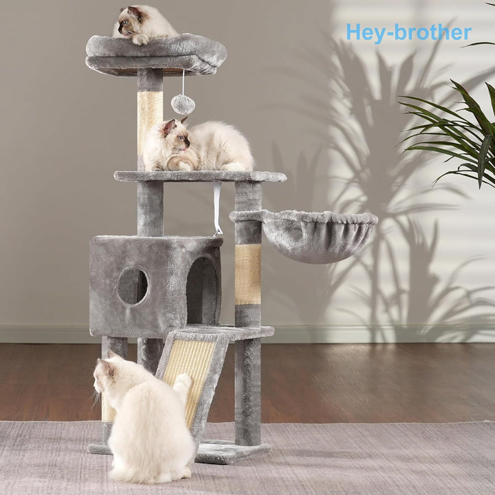 Hey-brother Kratzbaum, 108cm Indoor Katzenbaum, mehrstöckiger Katzenkratzbaum für Kätzchen, mit Krat