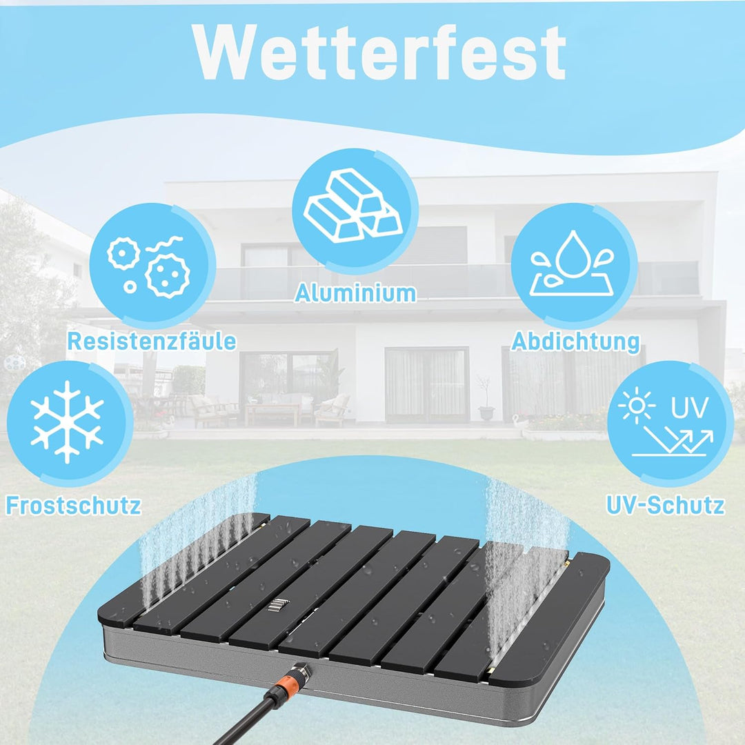 HENGMEI Gartendusche Bodendusche Outdoor WPC Campingdusche Aussendusche Saunadusche rutschfest Wette