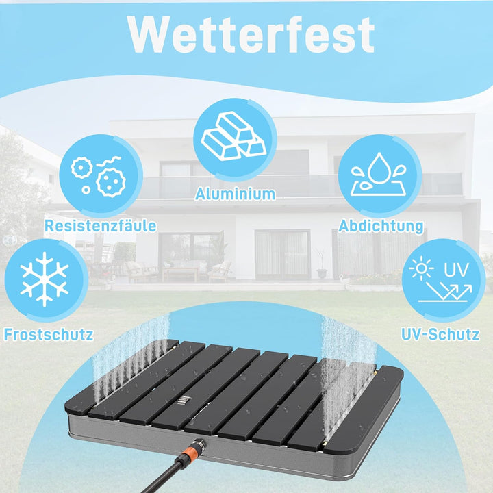 HENGMEI Gartendusche Bodendusche Outdoor WPC Campingdusche Aussendusche Saunadusche rutschfest Wette