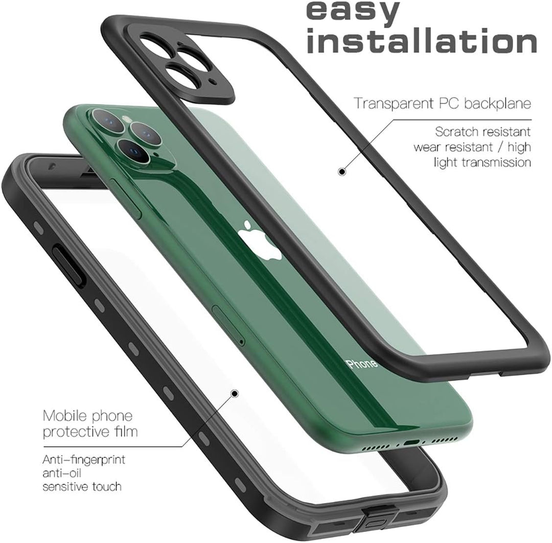 AICase wasserdichte Schutzhülle für Apple iPhone 11 Pro Max, IP68-zertifiziert, 360 °, wasserdicht,