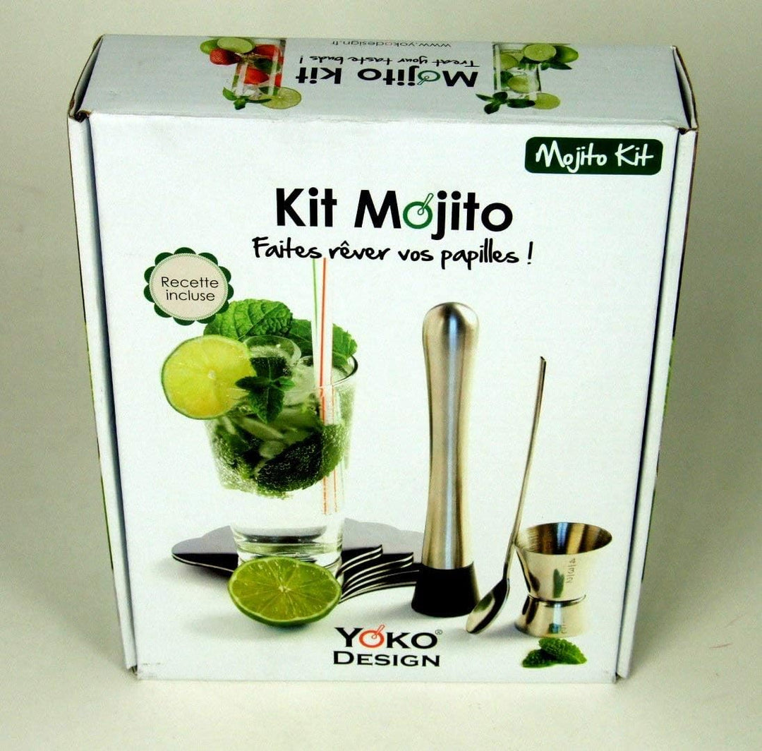 Yoko Design 1238 Mojito-Set aus Edelstahl, 21,6 x 17,5 x 5 cm, Grau