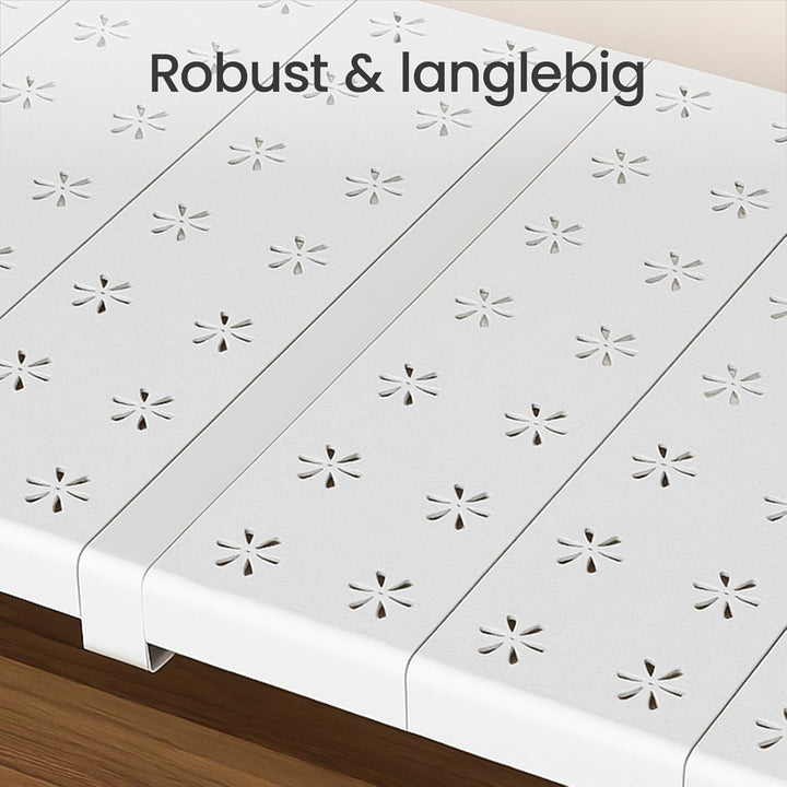 Verstellbarer Teleskopregal-Trenner für Schrank, Kleiderschrank, Küche und Badezimmer – Erweiterbare