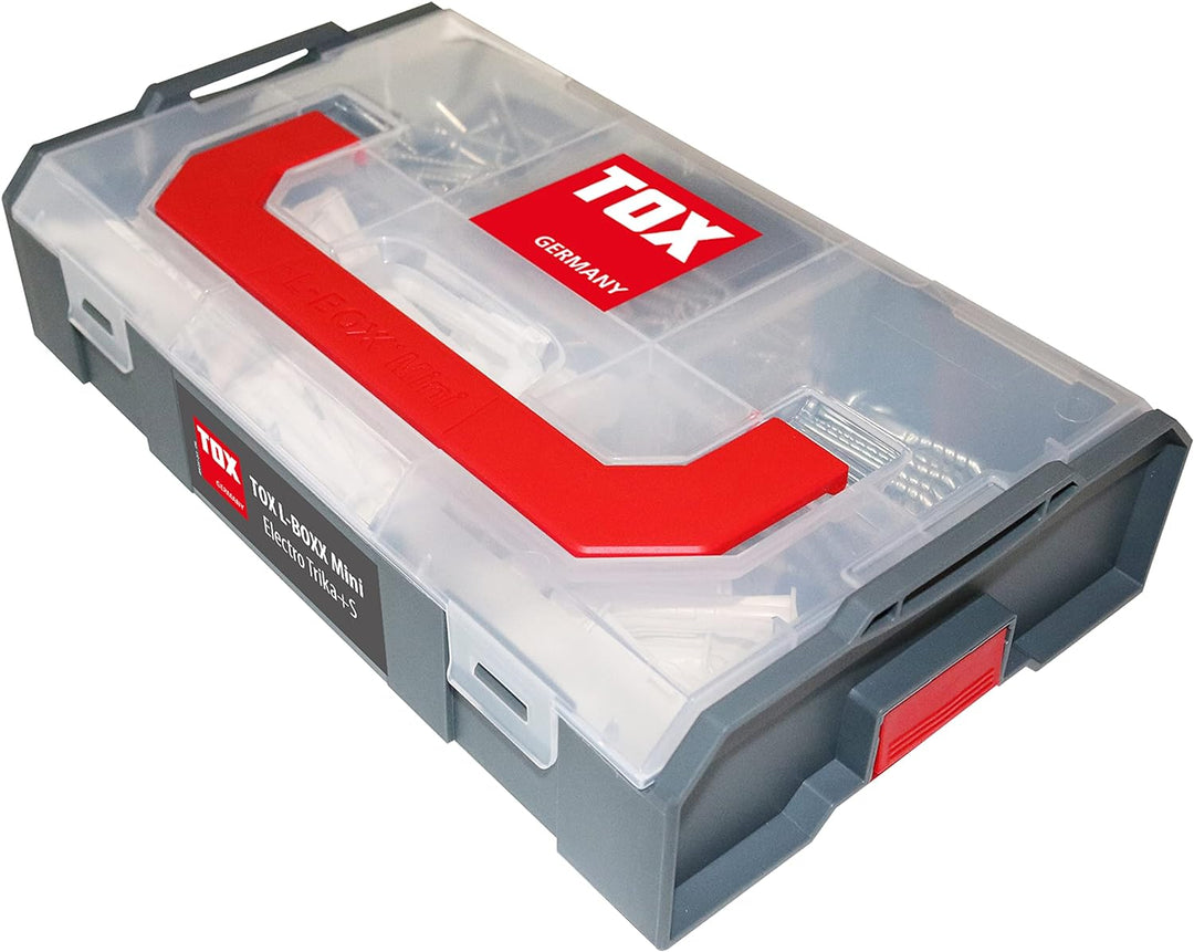 TOX L-BOXX Mini - Electro Trika + S, kompakte, effektive Dübelbox, in bis zu sechs Fächer unterteilb