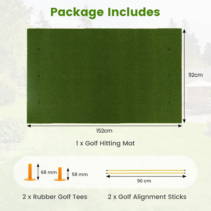 LIFEZEAL Golf Übungsmatte, Abschlagmatte Golf mit 6 Abschlagpositionen, Outdoor Sports Golf Training