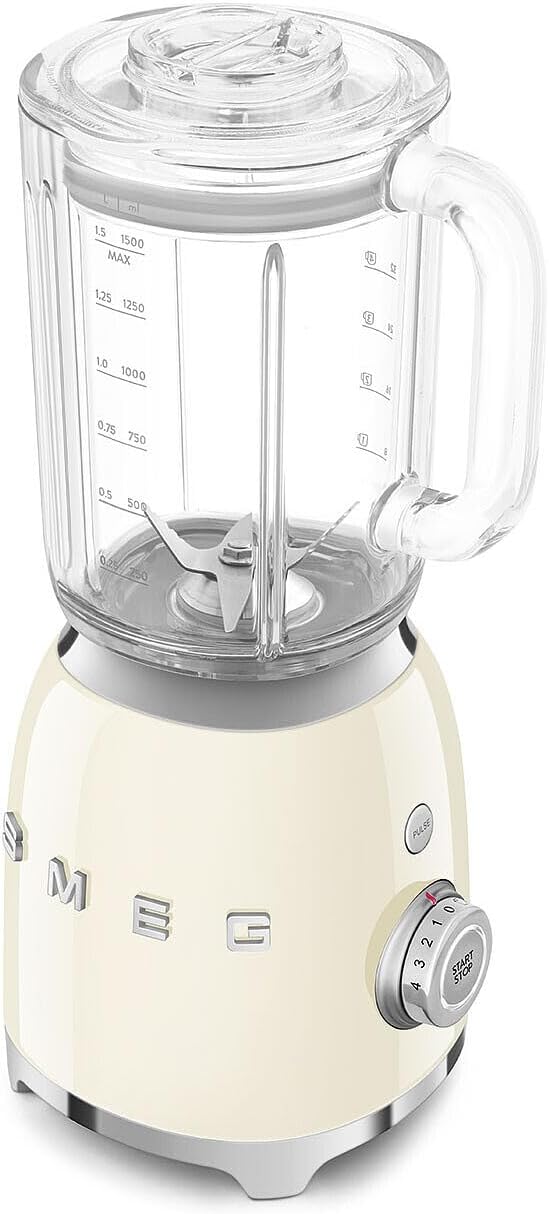 SMEG, BLF03CREU, 1,5 l Standmixer, 4 -Geschwindigkeitsstufen, 4 Automikprogramme, Abnehmbare Doppelk
