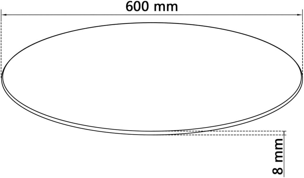 WIFESE 60 cm Tischplatte aus GehäRtetem Glas Couchtisch Esstisch Glasplatte Multiplex Platte Glaspla