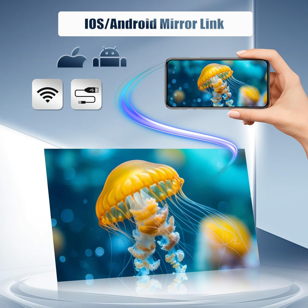 CAMECHO [Android 15] 2+64G 7 Zoll Autoradio 1 Din Wireless Carplay Touchscreen Navi Radio Ausfahrbar