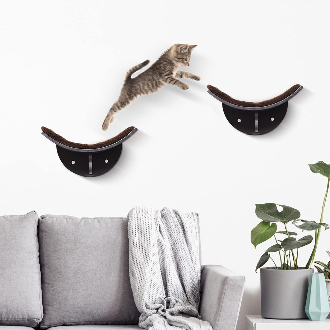PwaHut Kletterwand Katzen Katzen Kletterwand Katzenregal, Wandmontage Plüschauflage, Wand Katzenmöbe