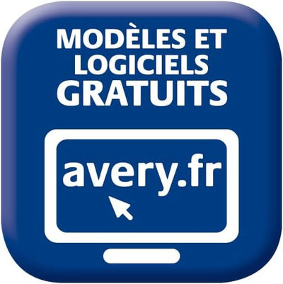 Avery – 150 Namensschilder bedruckbar für Textilien, aus weissem Polyester, Format 80 x 50 mm, Tinte