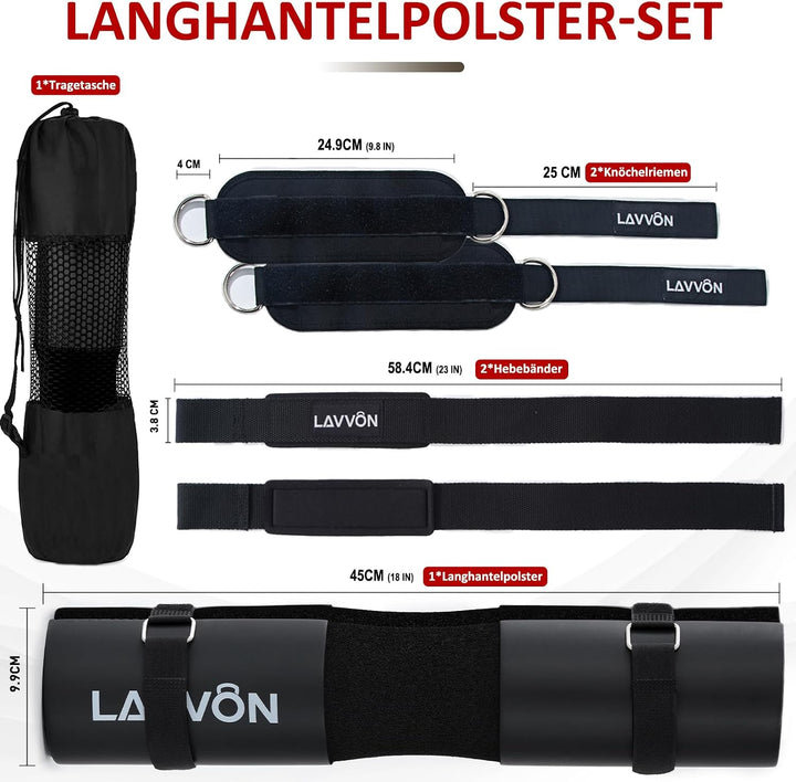 Langhantel Polster Set - Hip Thrust Pad Polster für Langhantelstange - Hantel Nackenpolster, Polster