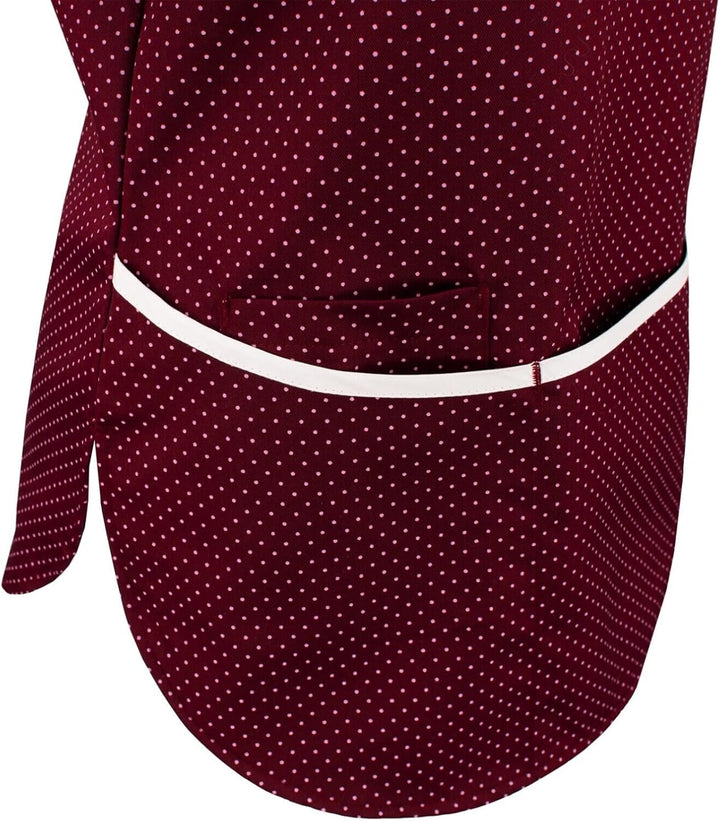 beb Damen Kasack Kurzarm Marine Weiss gepunktet 65% Polyester 35% Baumwolle L Weinrot/Weiss Gepunkte