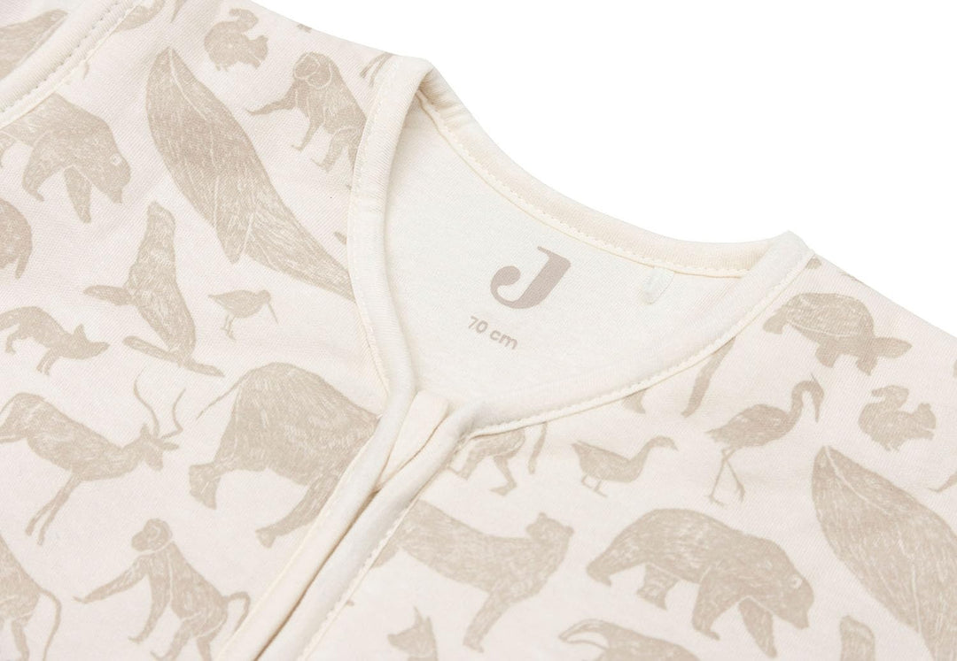 Jollein Baby Boys, Baby Girls, Unisex Baby abnehmbare Ärmel 90cm Schlafsack, Nougat, Animals
