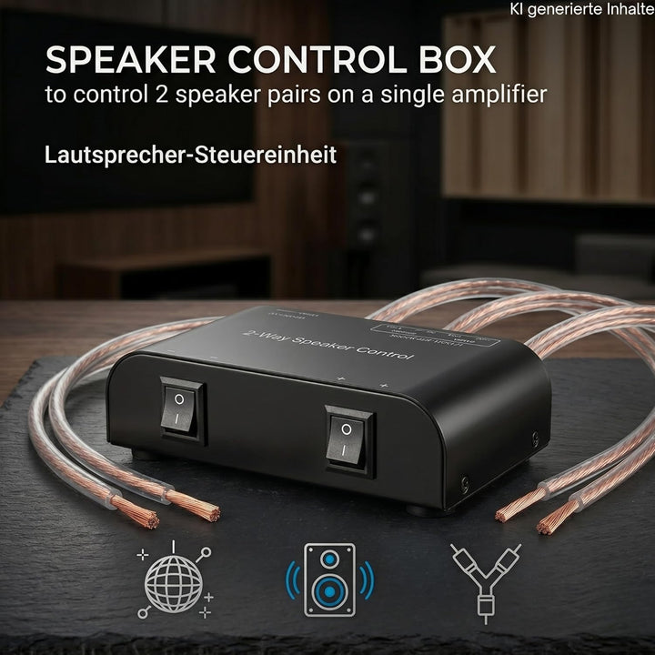 TronicXL Lautsprecher Umschaltbox Umschalter für 2 Lautsprecherpaare Stereo 2fach Analog Audio Schal