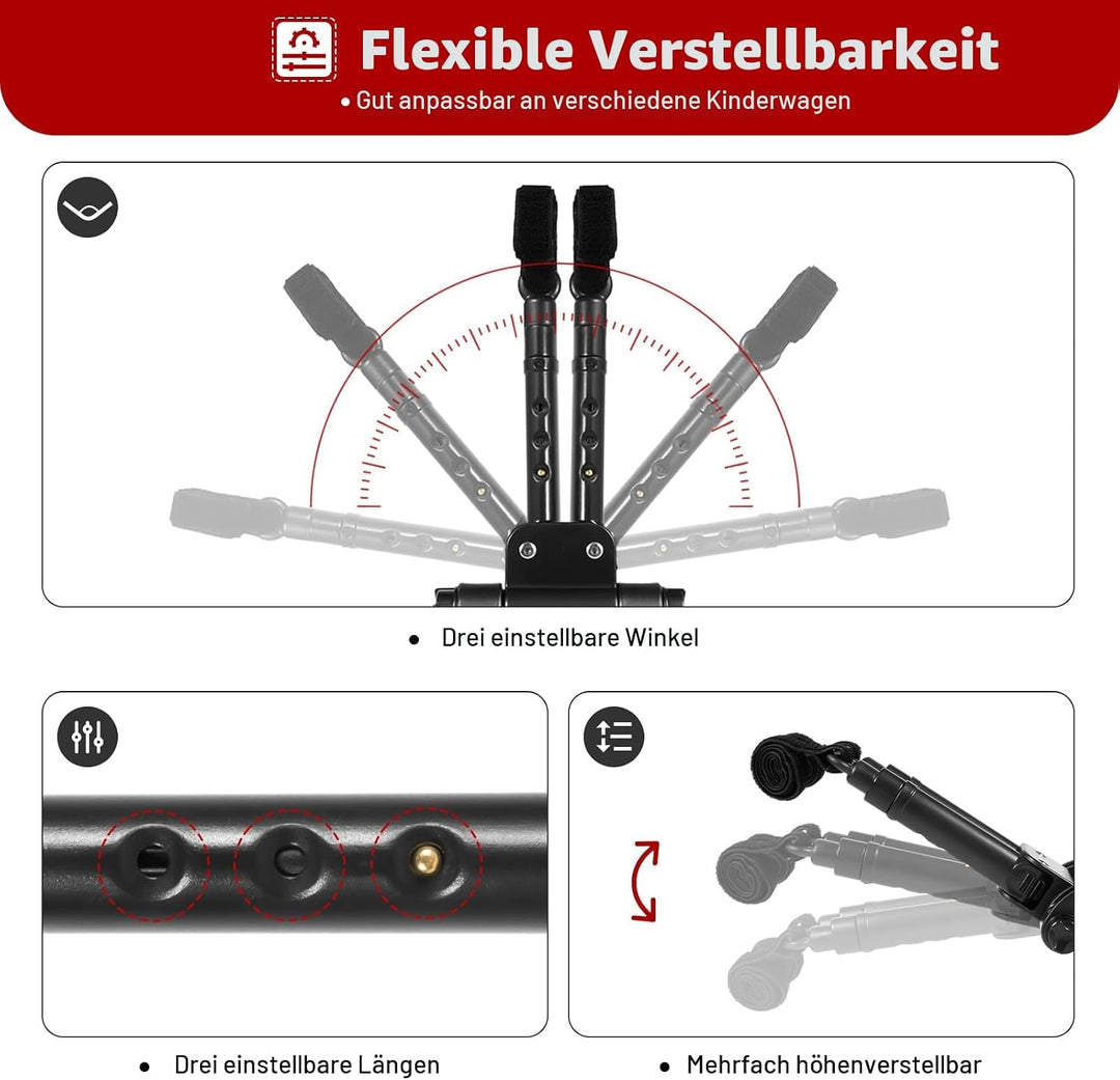 Buggy Board Universal Trittbrett für Kinderwagen, mitfahrbrett mit abnehmbarem Sitz bis 25kg, kompat
