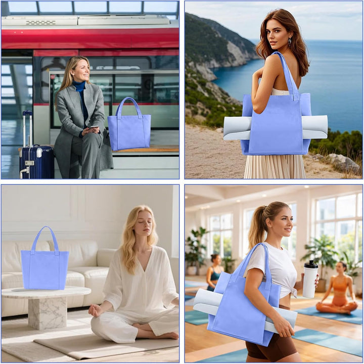 Yogatasche Damen,Sporttasche,Yoga Tote Tasche Klettverschluss Schnellzugriff Yogamatte,45×35×15 cm T