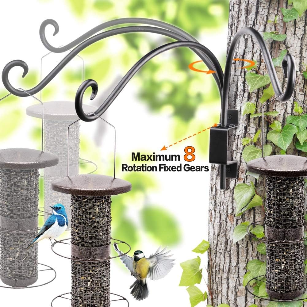 AJART Outdoor-Haken für Vogelfutterstation: Schwenkbare Hängepflanzenhalterung, 40,6 cm, für Wandhal
