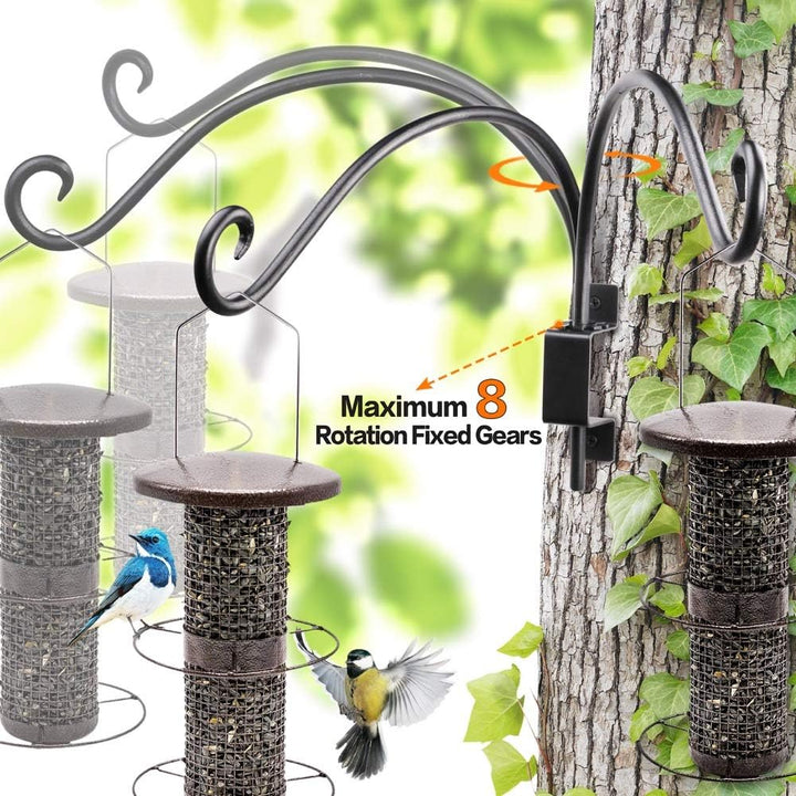 AJART Outdoor-Haken für Vogelfutterstation: Schwenkbare Hängepflanzenhalterung, 40,6 cm, für Wandhal