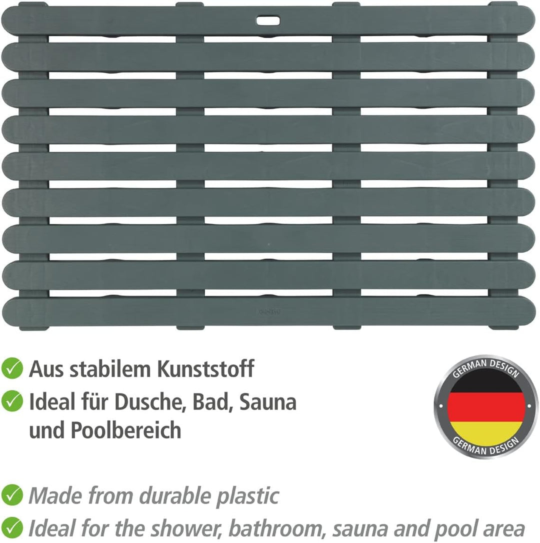 WENKO Badematte Mod. Indoor & Outdoor Grau, 50 x 80 cm mit rutschhemmender Struktur Grau, Grau