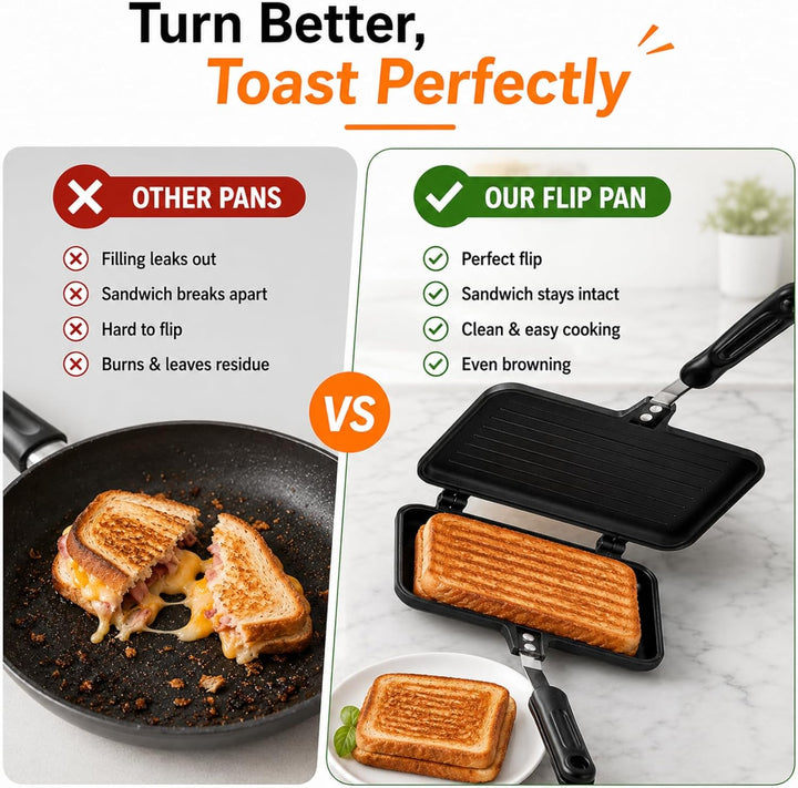 Doppelseitige Sandwich Maker Bratpfanne, Sandwichmaker Camping Doppelseitige Bratpfanne, Antihaft Al