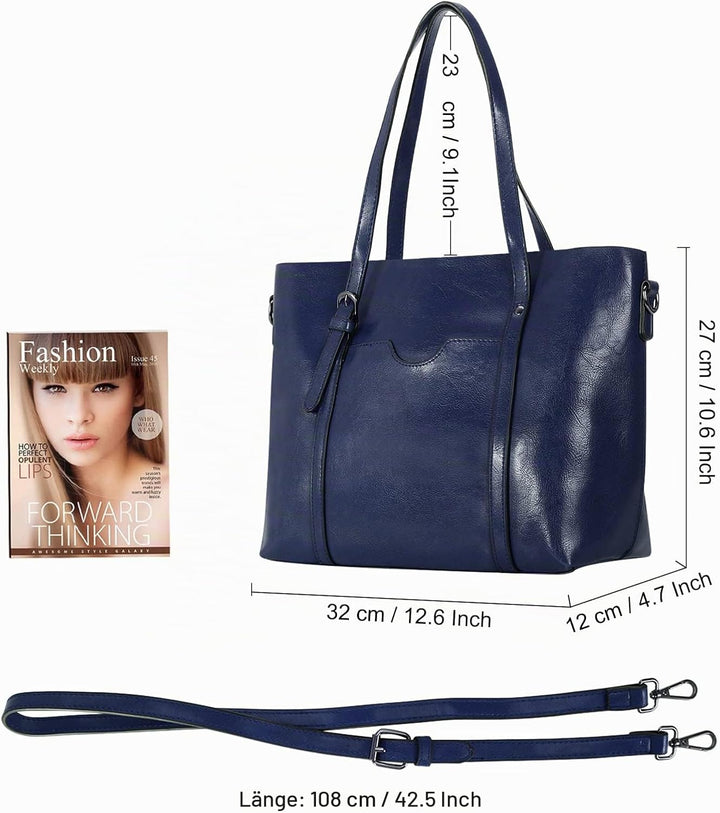 HAWEE Damen Crossbody Handtasche Grosse Shopper Umhängetasche Kunstleder Tote Schultertasche Mode He