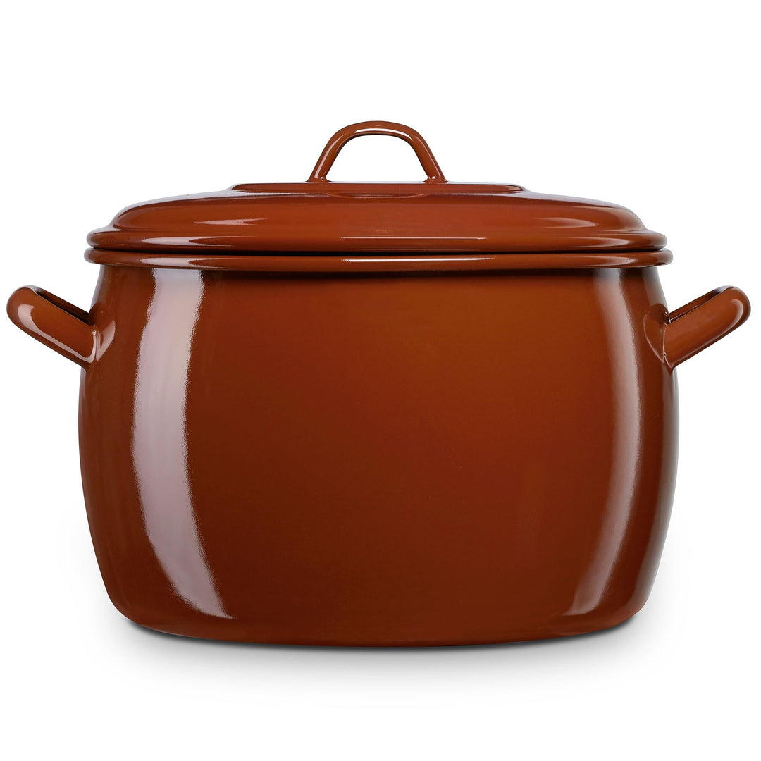 briebe Kochtopf für die Küche, Induktion, 12 cm, Kochtopf 1,3 l mit Deckel, emaillierter Stahl, geei